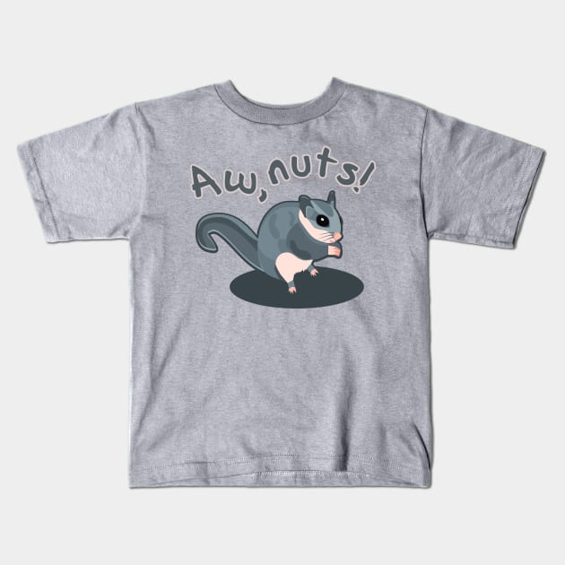 Aw, Nuts! A Flying Squirrel Kids T-Shirt by nonbeenarydesigns